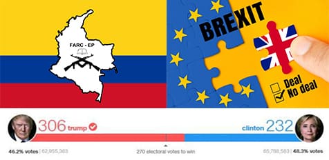 Columbia FARC UK Brexit US Election Trump Hillary